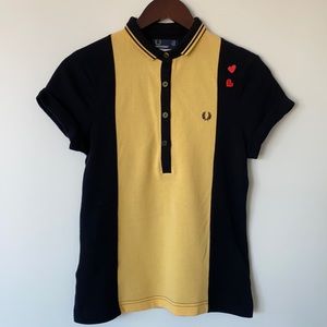 Fred Perry Black & Yellow Amy Winehouse Polo Shirt